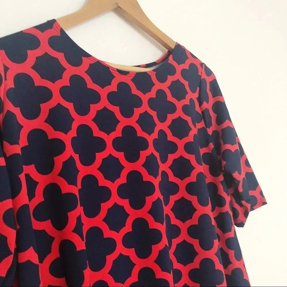 Flirty Pink | Red & Navy Print Tunic - Picture 2 of 5